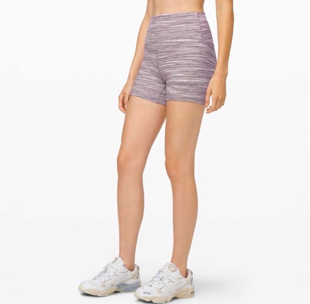 Lululemon Align High Rise Shorts Heathered Mauve Stretch Yoga workout Size 6